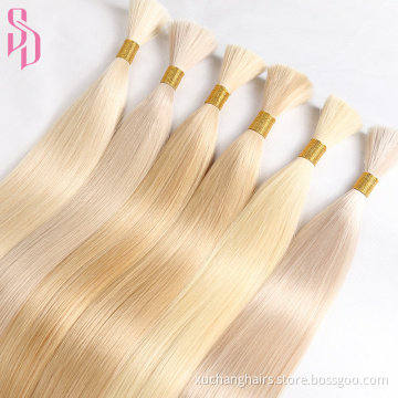 Unprocessed Cuticle Aligned 613 Blond Bulk Hair Vendors Indian Virgin Raw 100% Human Hair Bundles Bulk